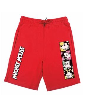 boys mickey mouse print regular fit shorts