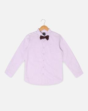 boys micro print slim fit shirt