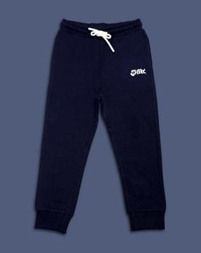boys mid-rise joggers with elasticated drawstring waist