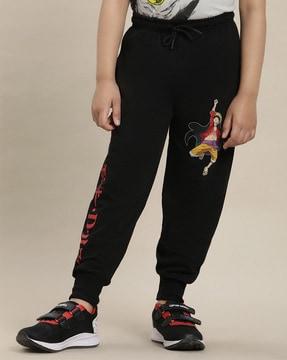 boys mid-rise joggers with elasticated drawstring waist