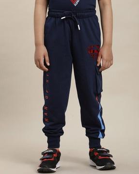boys mid-rise joggers with elasticated drawstring waist