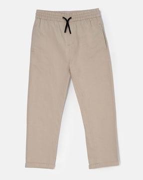 boys mid-rise slim fit trousers