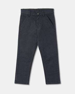 boys mid-rise straight fit trousers