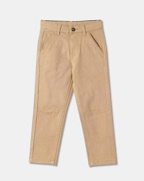 boys mid-rise straight fit trousers