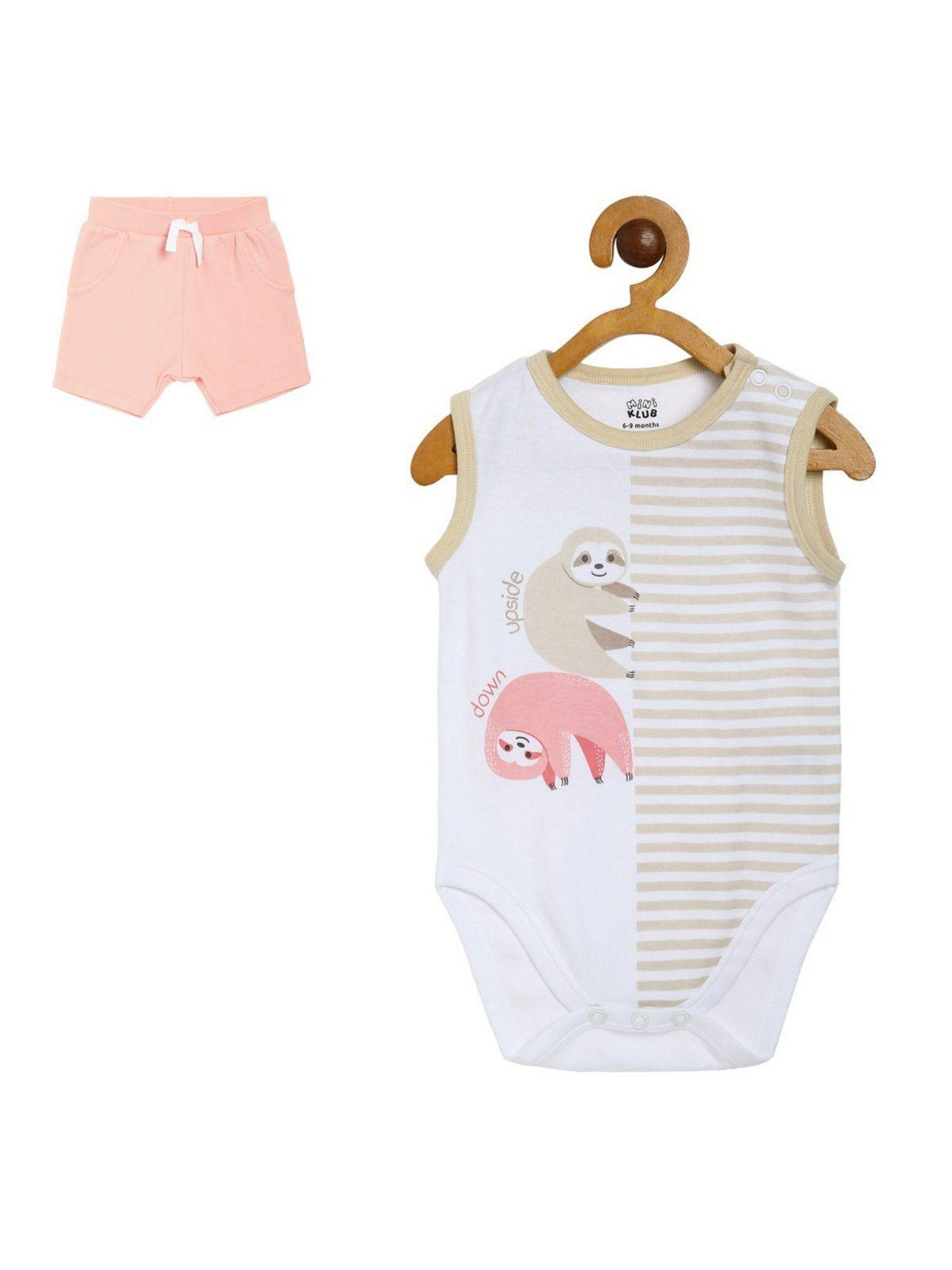 boys multi-color bodysuit and shorts (set of 2)