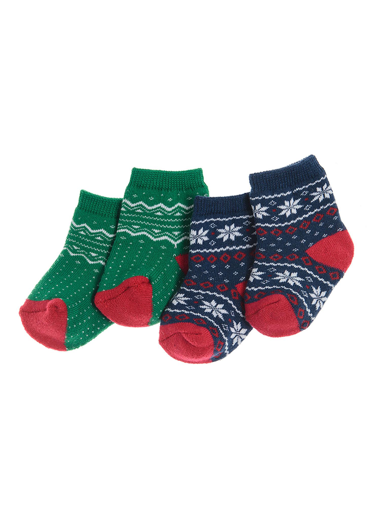 boys multi color printed socks (set of 2)