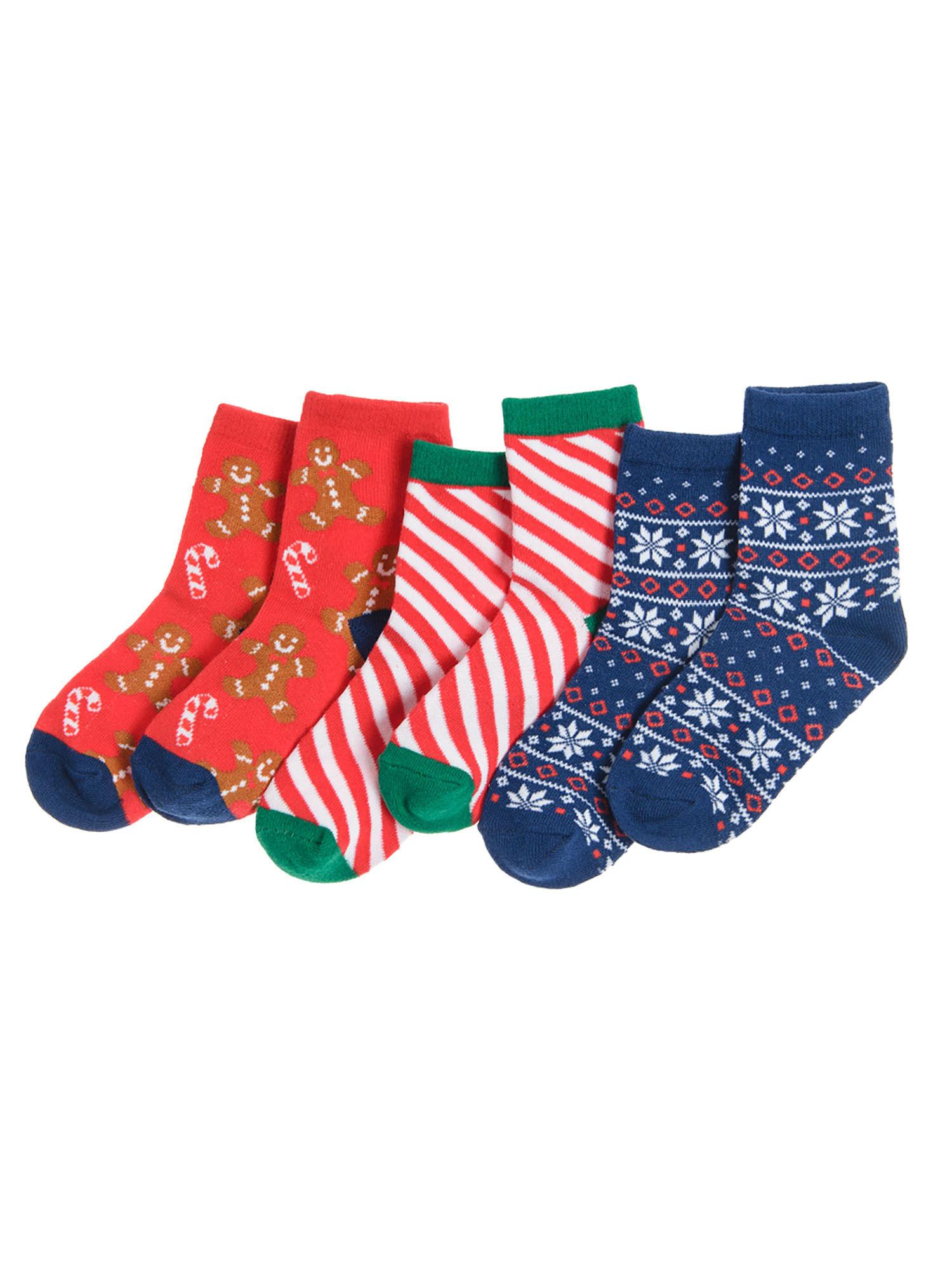 boys multi color printed socks (set of 3)