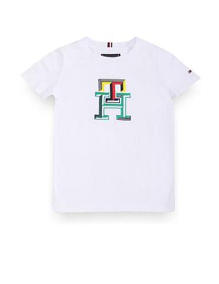 boys multi colour monogram t-shirt