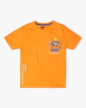 boys naruto print relaxed fit crew-neck t-shirt