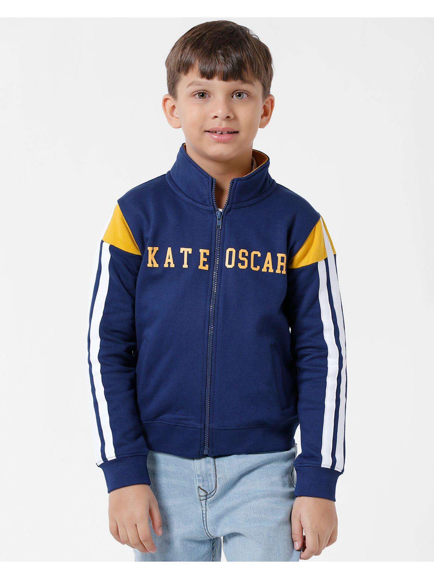 boys navy blue cut & sew sweatshirt