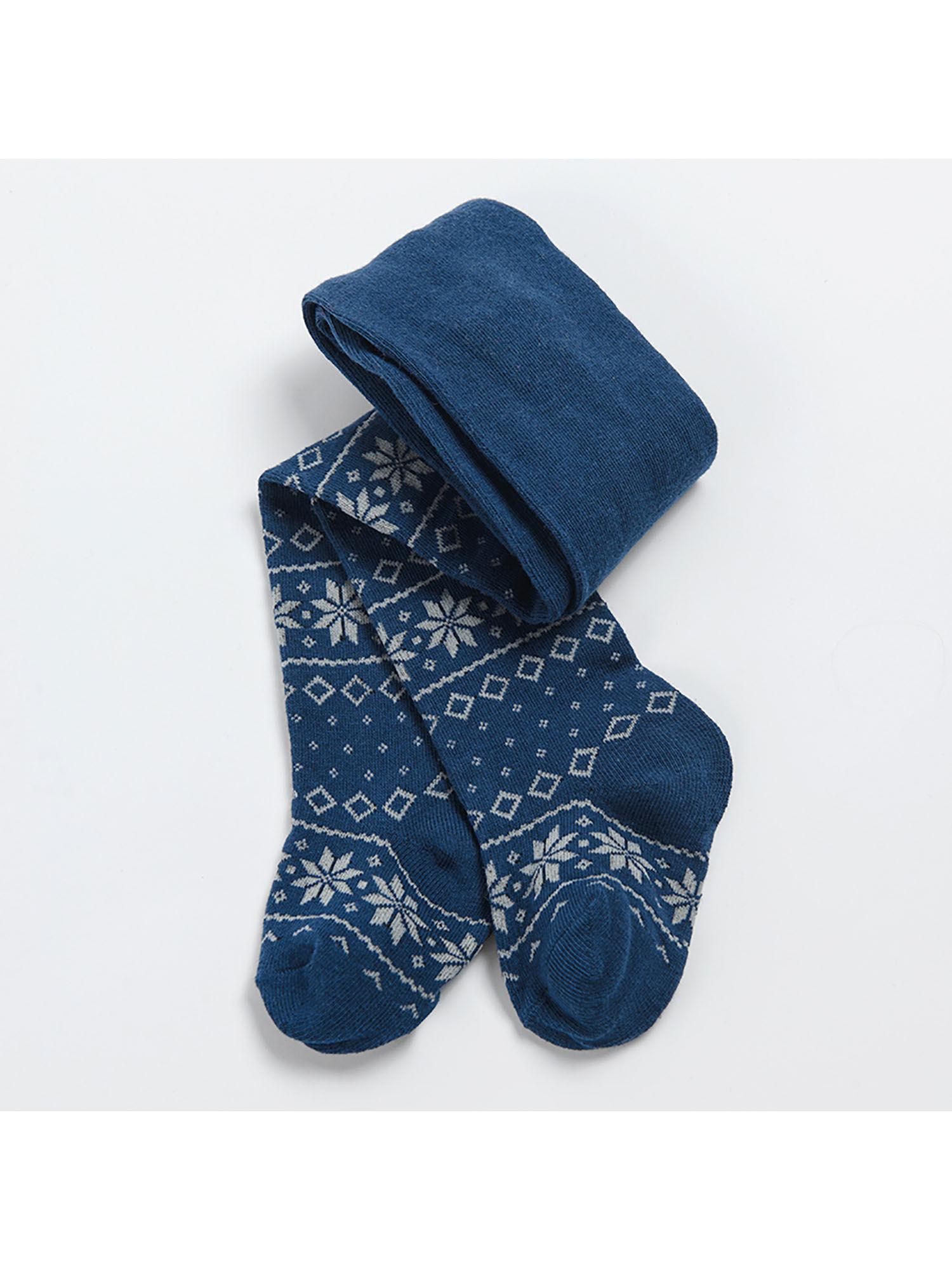 boys navy blue printed socks