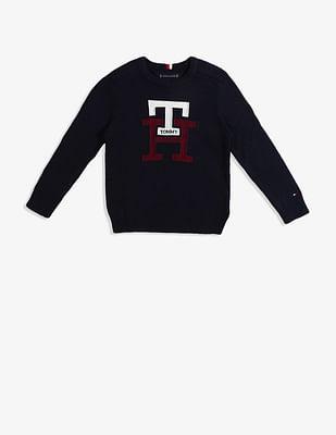 boys navy bold monogram sweater