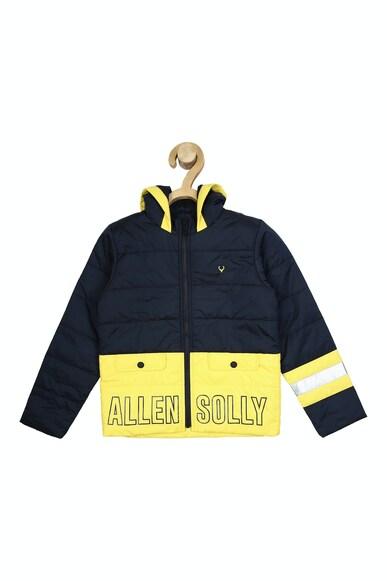 boys navy patterned regular fit jacket