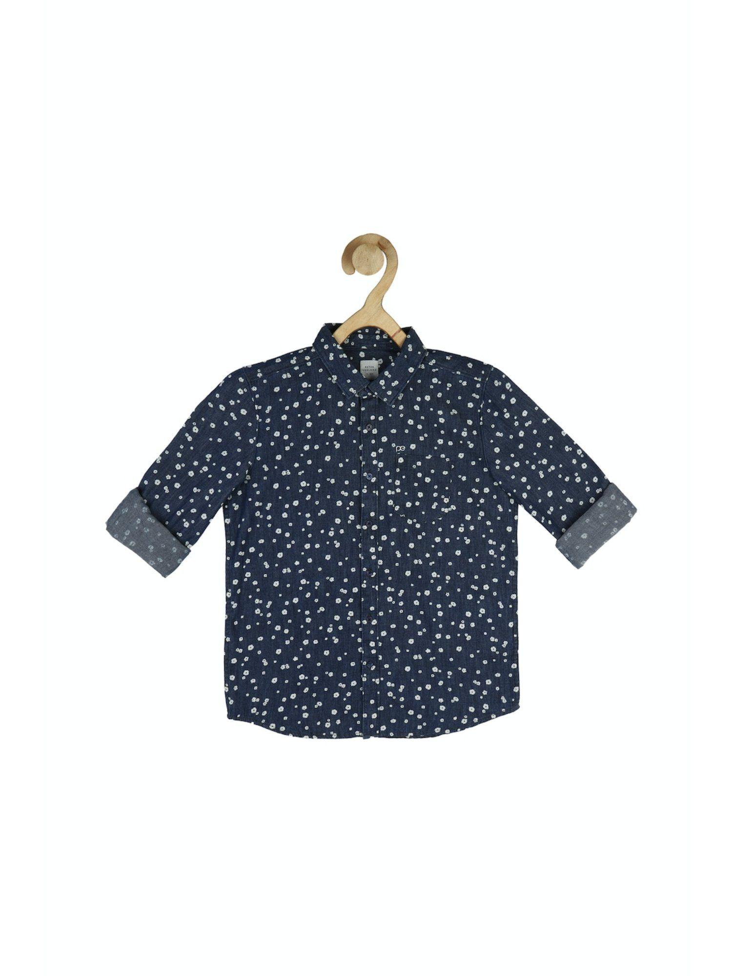 boys navy printed shirt