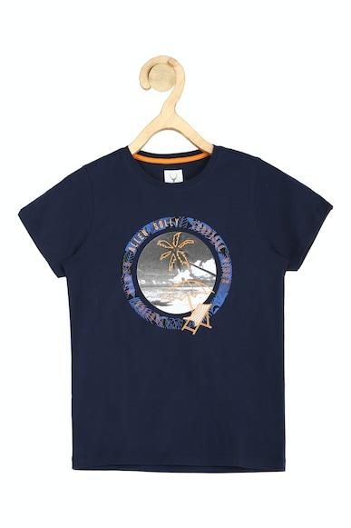 boys navy regular fit graphic print crew neck t-shirt