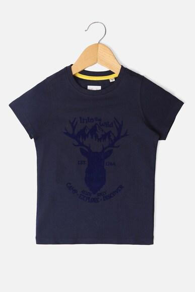 boys navy regular fit graphic print crew neck t-shirt