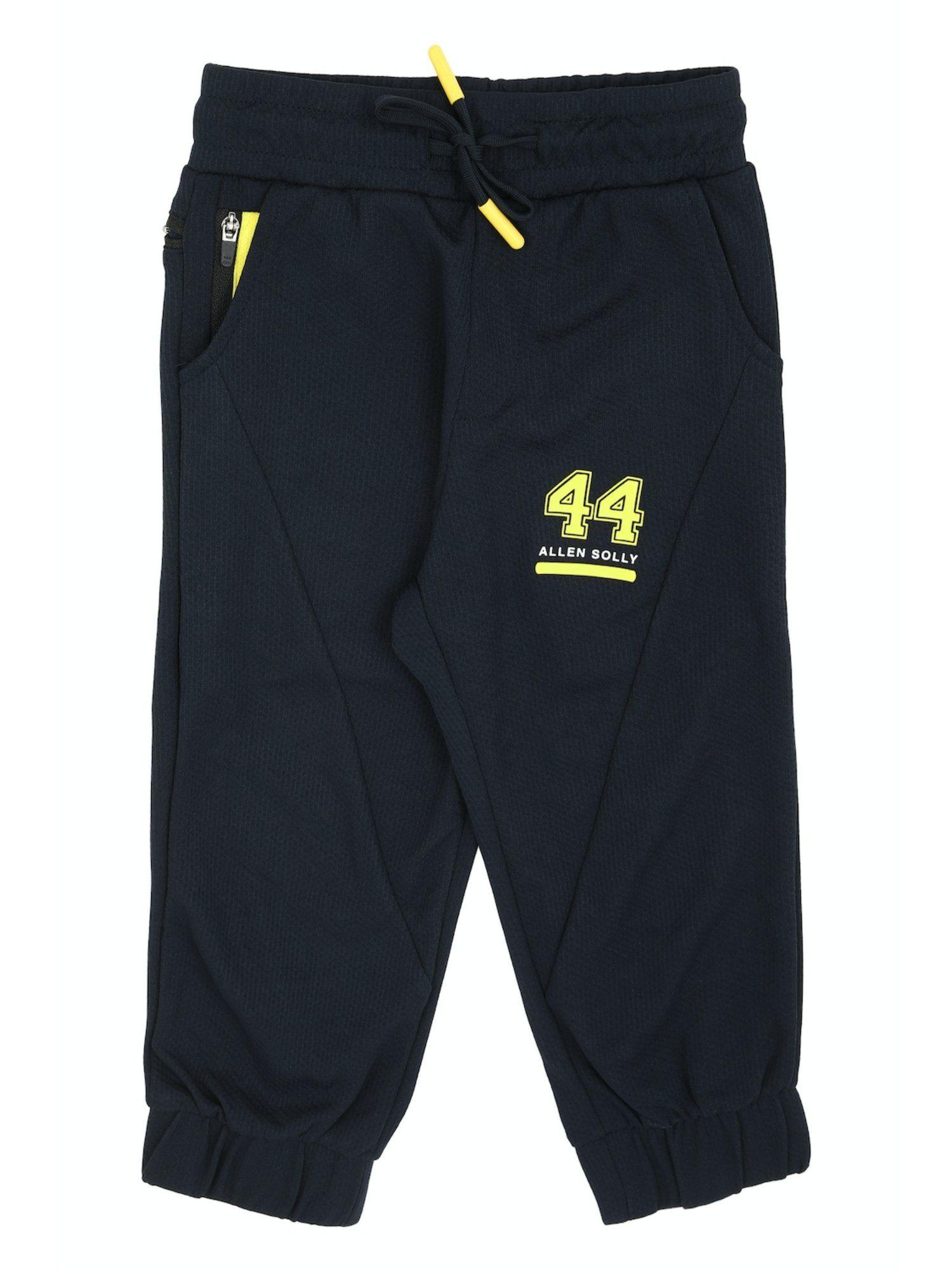 boys navy regular fit graphic print jogger pants