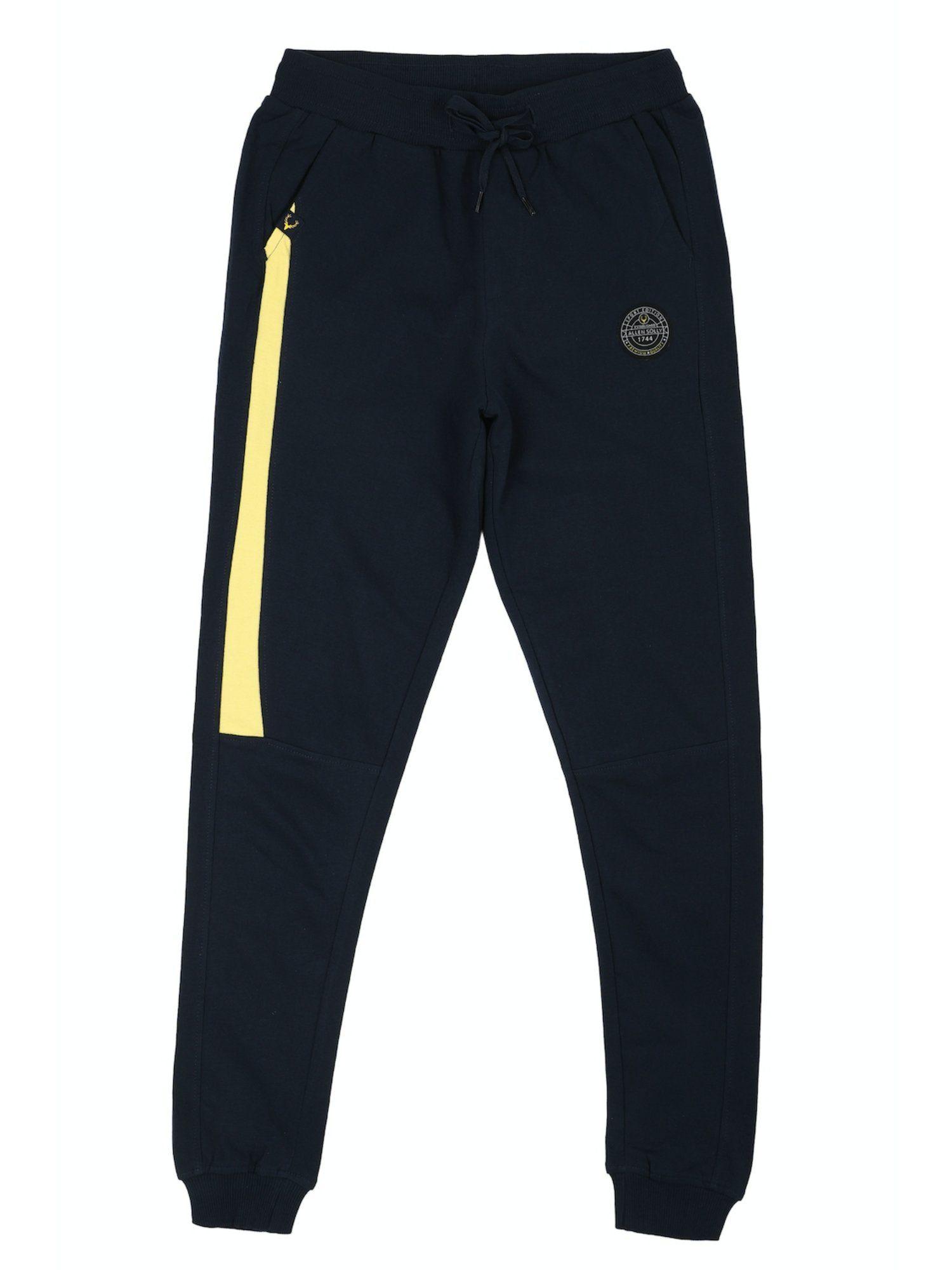 boys navy regular fit patterned jogger pants