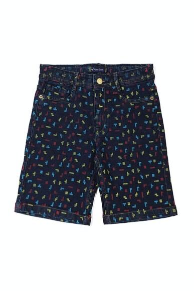 boys navy regular fit print shorts