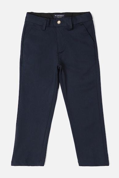 boys navy slim fit solid trousers
