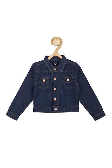 boys navy solid regular fit jacket