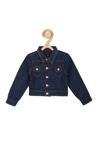 boys navy solid regular fit jacket