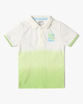 boys ombre-dyed regular fit polo t-shirt