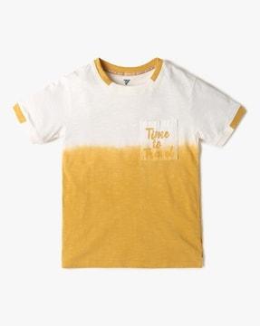 boys ombre-dyed regular fit round-neck t-shirt