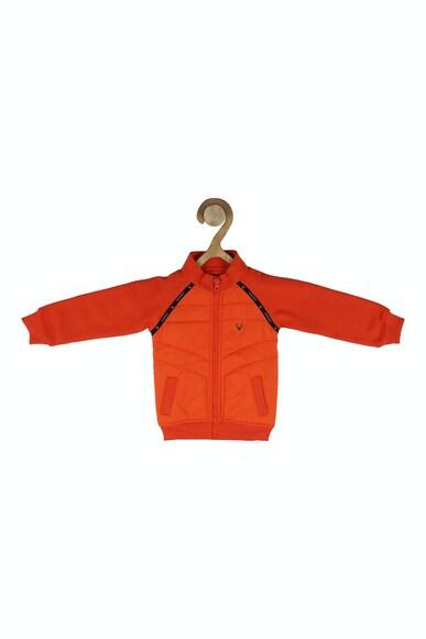 boys orange patterned regular fit sweatshirt