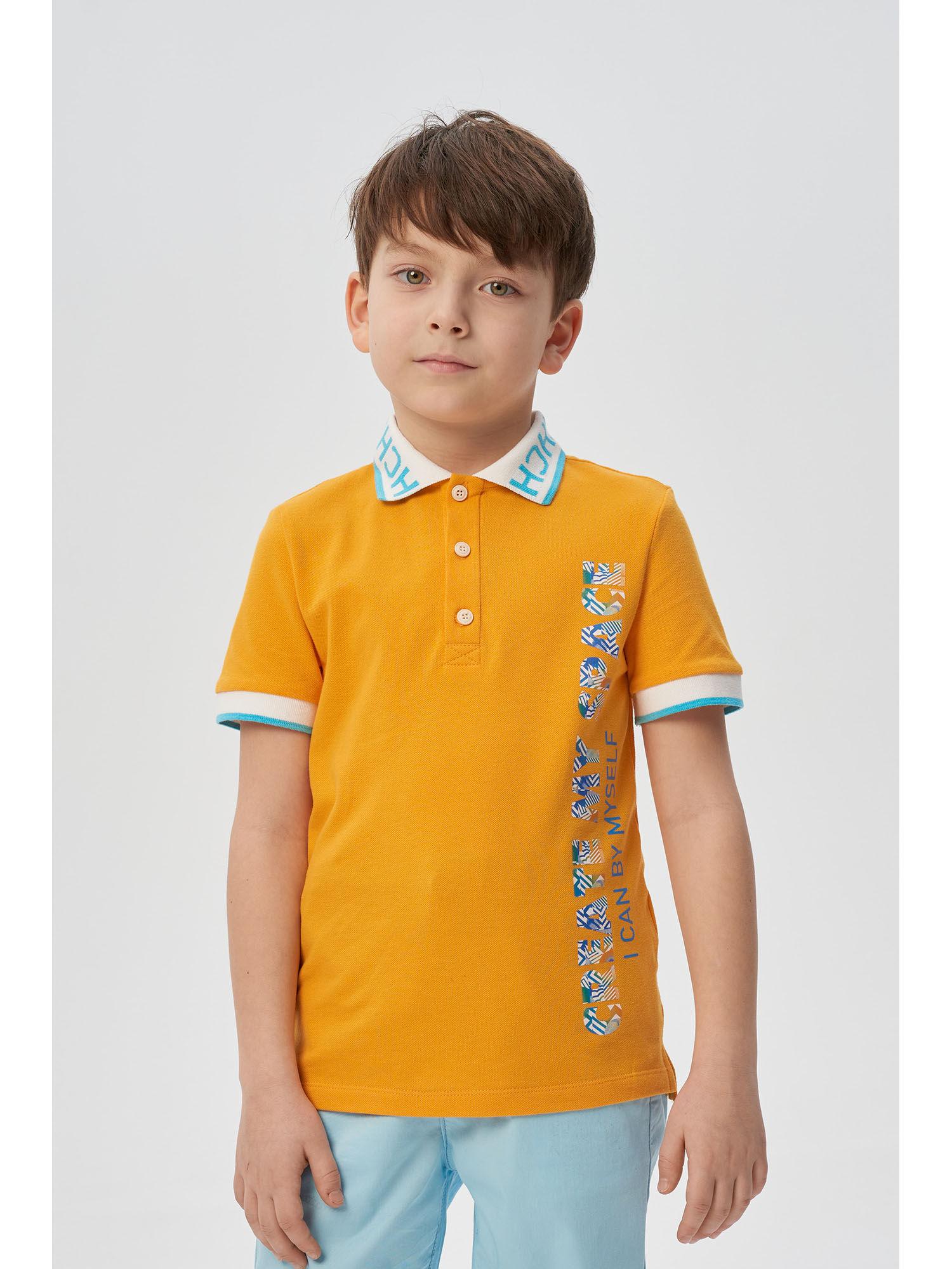 boys orange polo t-shirt