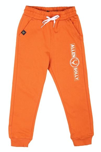boys orange regular fit solid track pants