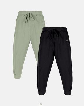 boys pack of 2 joggers with elasticated drawstring waist