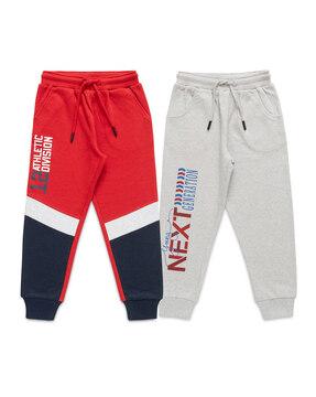 boys pack of 2 typographic print joggers