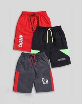 boys pack of 3 printed regular fit shorts