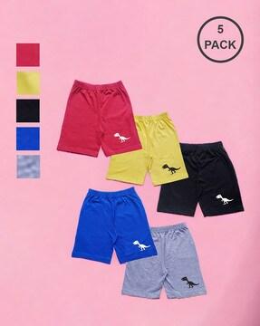 boys pack of 5 graphic print regular fit shorts