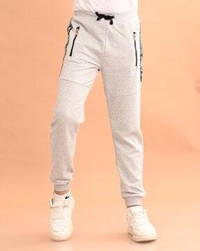 boys panelled ankle-length joggers