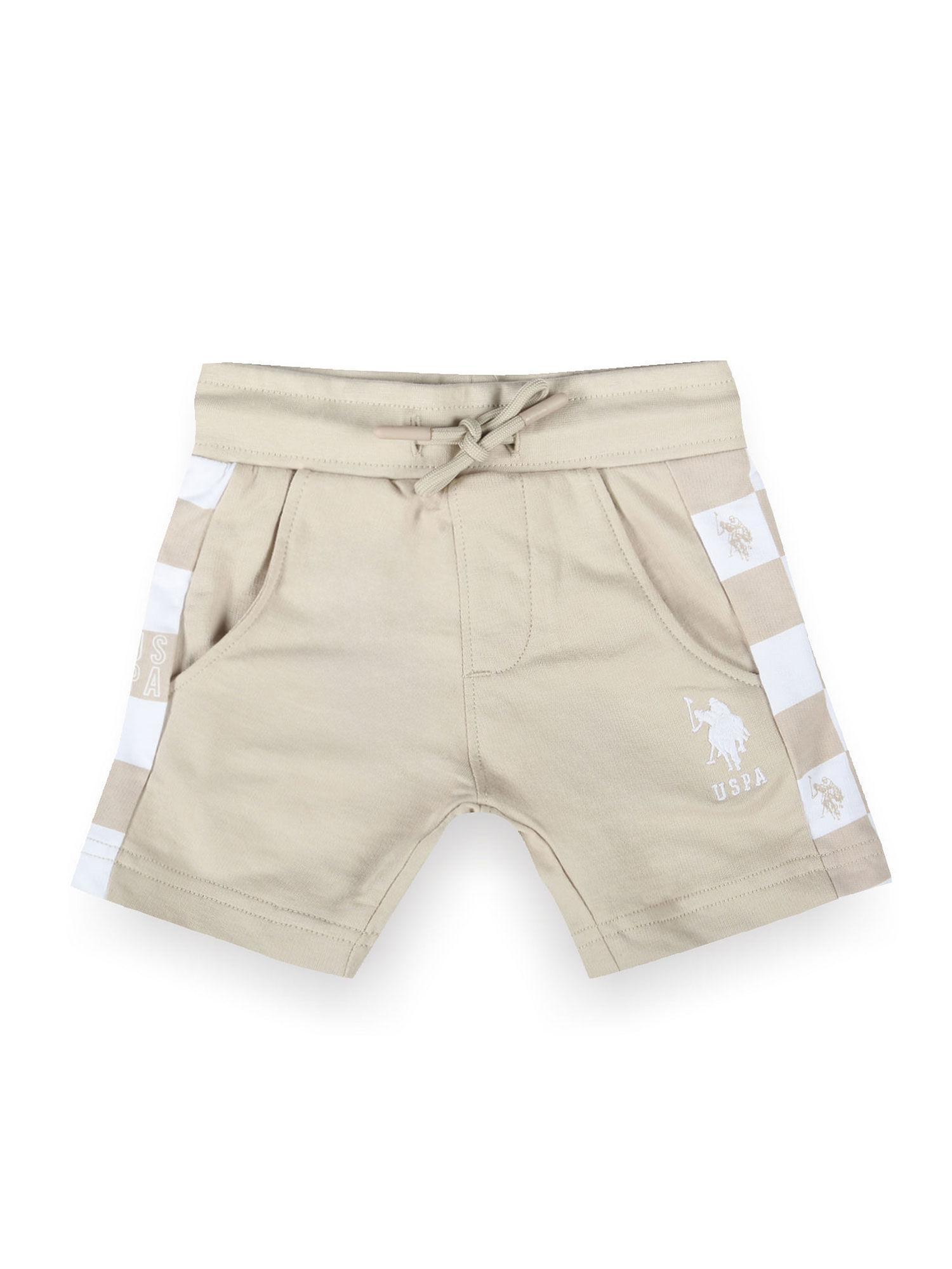 boys panelled check shorts beige