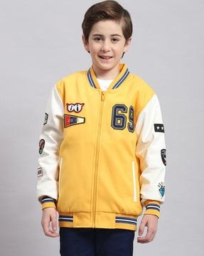 boys patch-work regular fit jacket