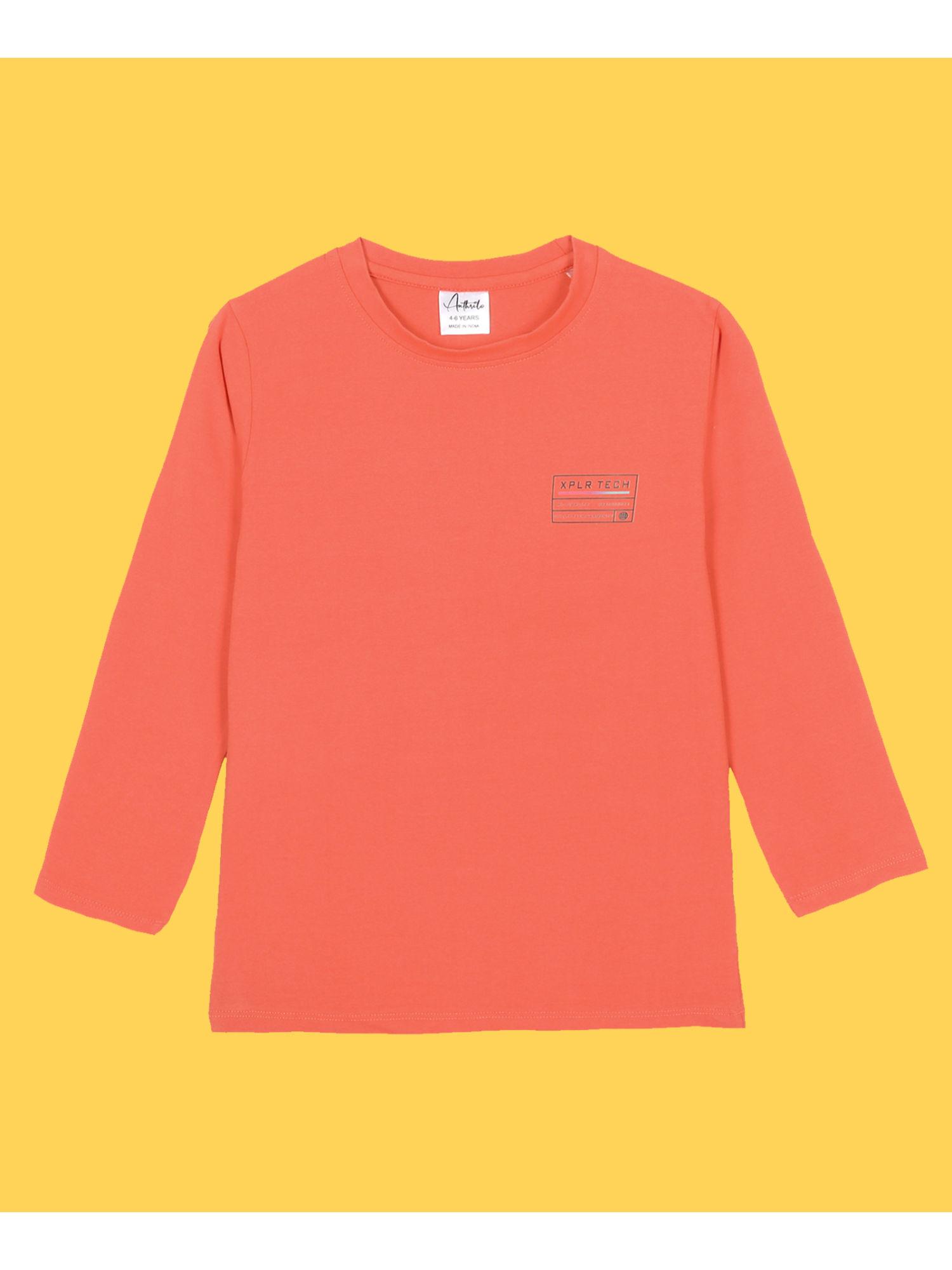 boys peach full sleeve t-shirt