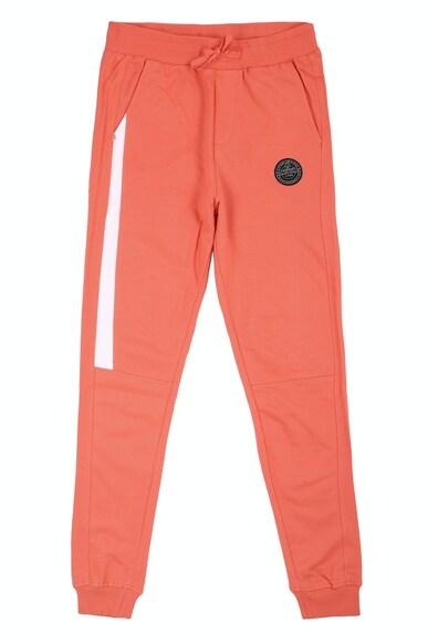 boys peach regular fit patterned jogger pants