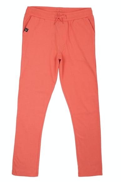 boys peach regular fit solid track pants