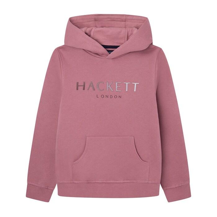 boys pink logo print hoodies