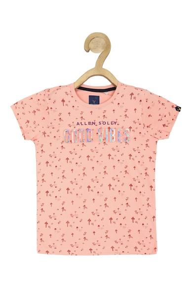 boys pink regular fit print crew neck t-shirt