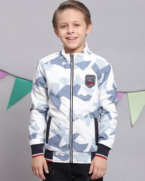 boys printed jacket with insert pockets