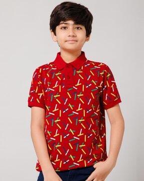 boys printed polo t-shirt