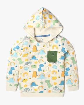 boys printed regular fit hoodie