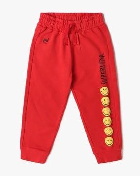 boys printed regular fit joggers