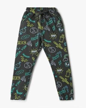 boys printed regular fit joggers