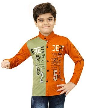 boys printed regular fit shirt