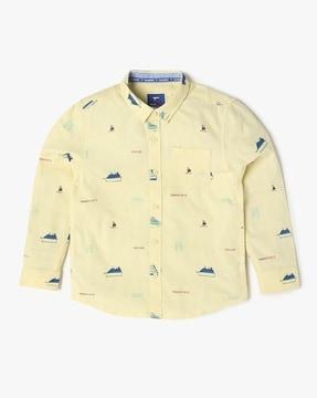 boys printed regular fit shirt